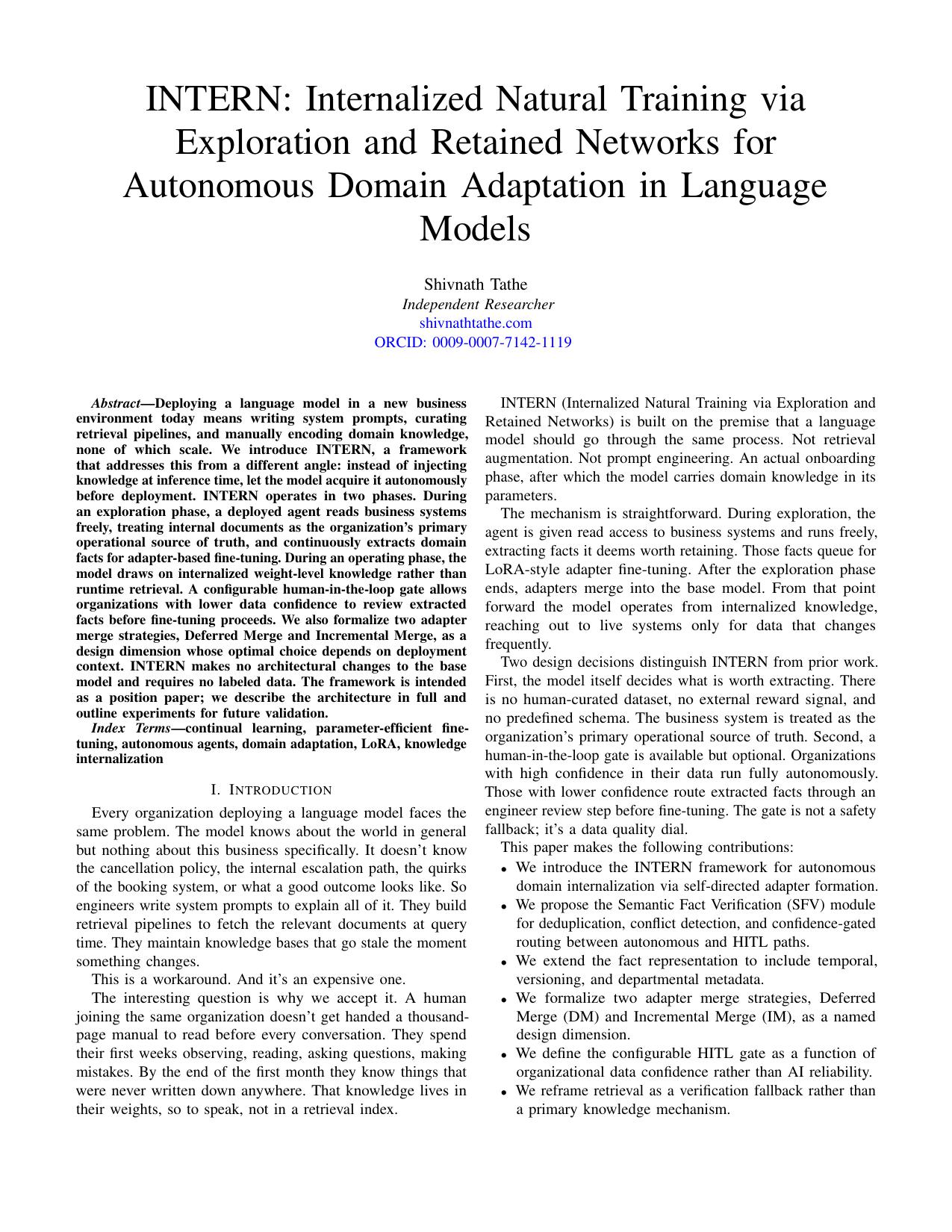 First page of the INTERN autonomous domain adaptation preprint